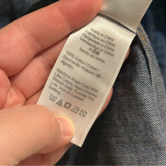 J. Crew Shrunken slim-fit western chambray shirt Size 2 NWT - Picture 5 of 6